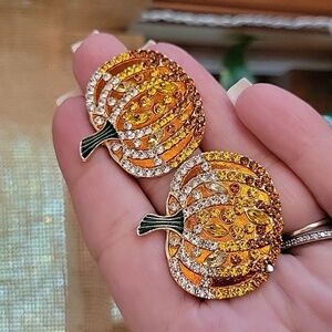 Crystal Harvest Pumpkin Earrings